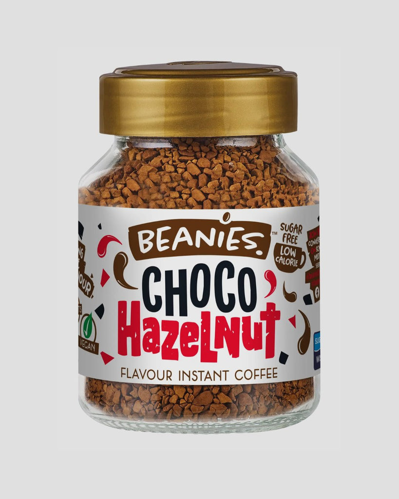 Beanies Choco Hasselnøttsmak pulverkaffe 50g - Snyggelig