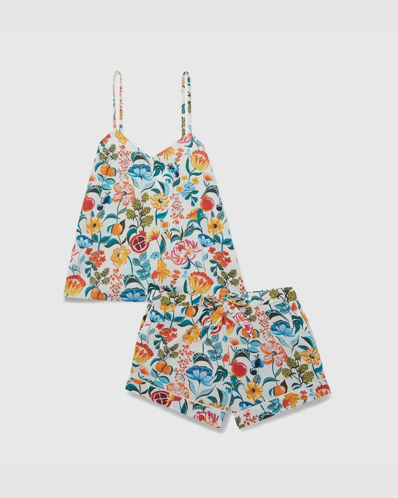 Blomstrende - pyjamasshortssett i økologisk bomull - Snyggelig