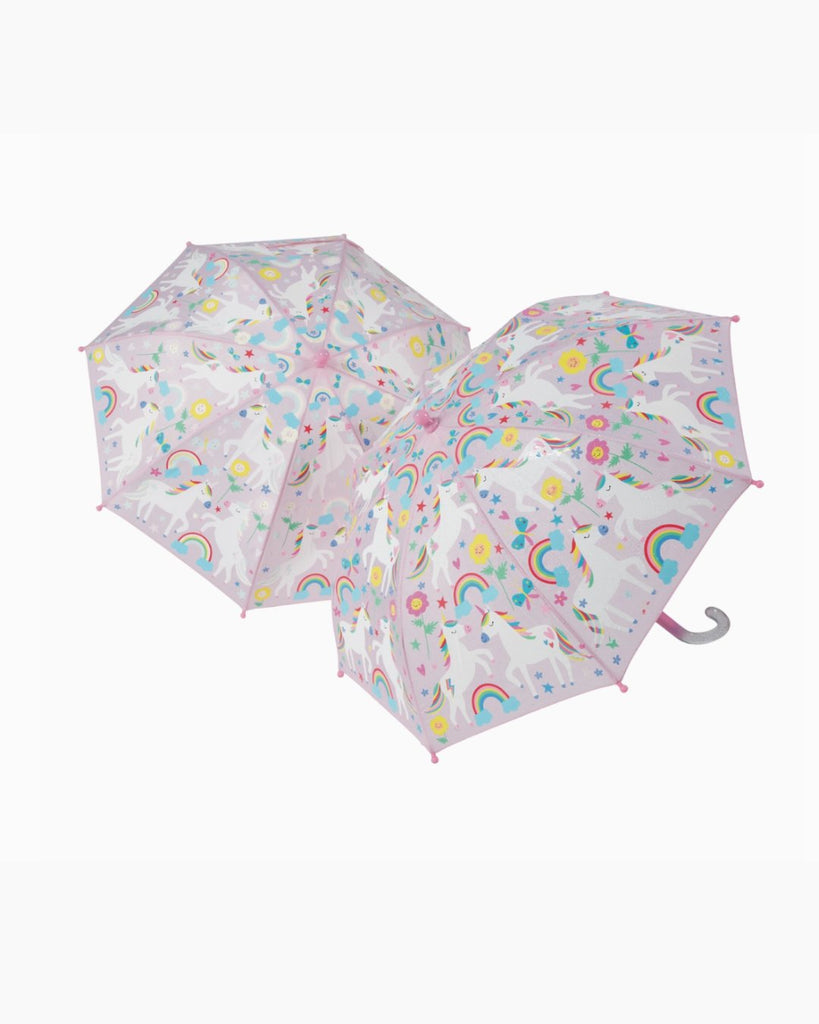 Fargeskiftende paraply - regnbue enhjørning - Snyggelig