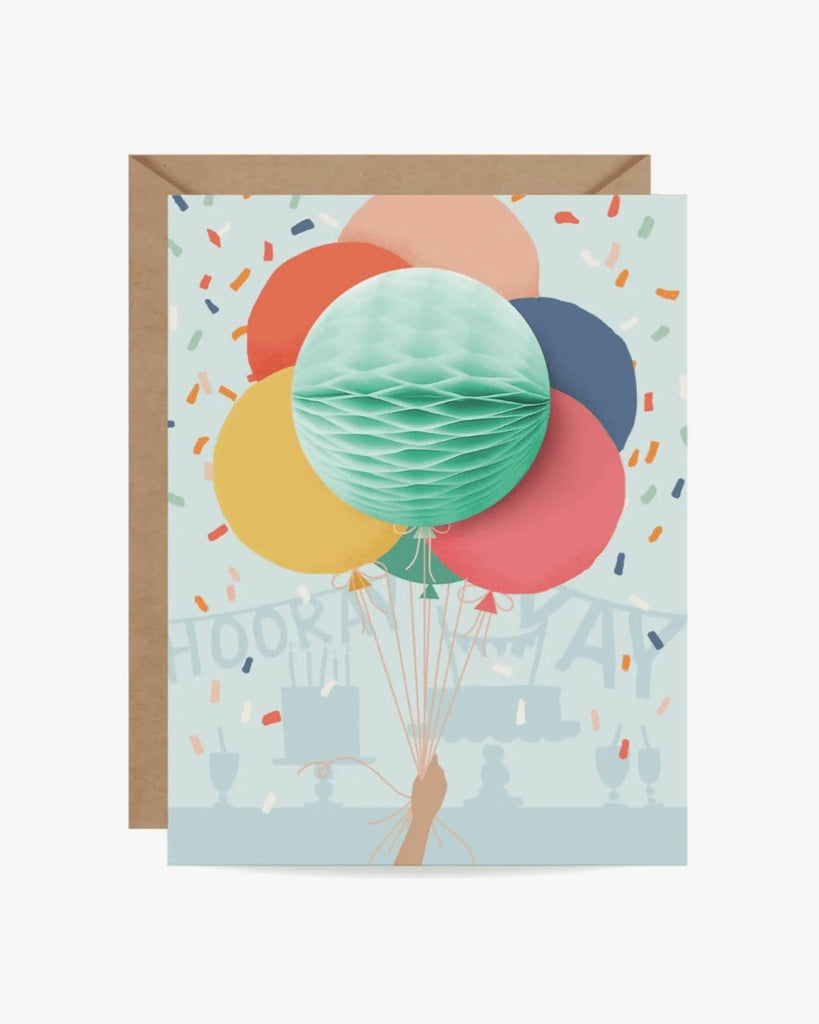Ballongbunt - pop-up kort - Snyggelig