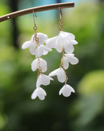 Hortensia hvite øredobber - håndlaget fra ekte hortensia kronblader - Snyggelig