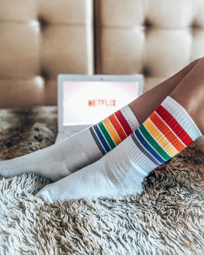 Regnbue Stripe sokker - Snyggelig