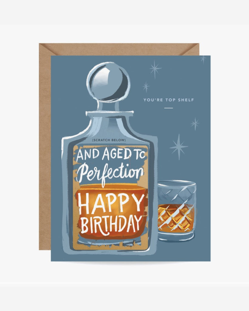 Whisky skrapekort - skjult bursdagsmelding - Snyggelig